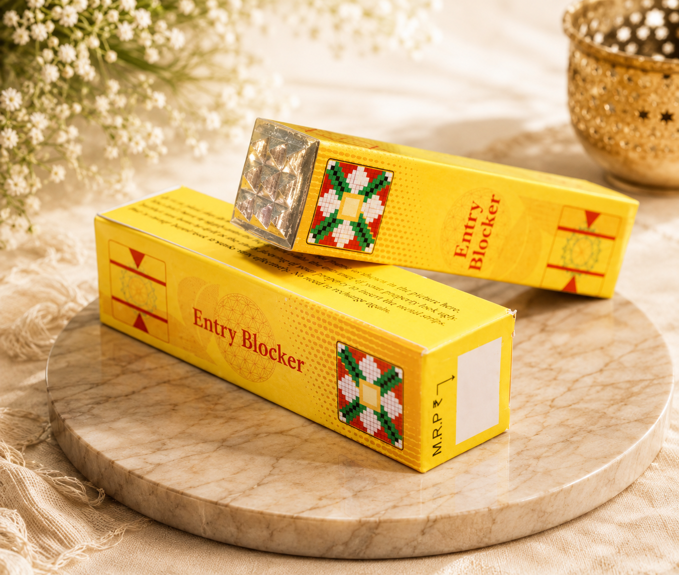 Entry Blocker Vastu Strip with 9 Pyramids – 4 Inch